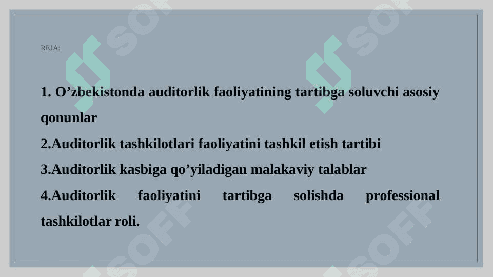 Auditning normativ-huquqiy asoslari 2