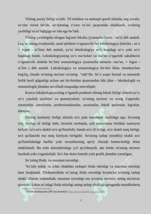 KOREYS TILI LEKSIKASI METODIKASI 7
