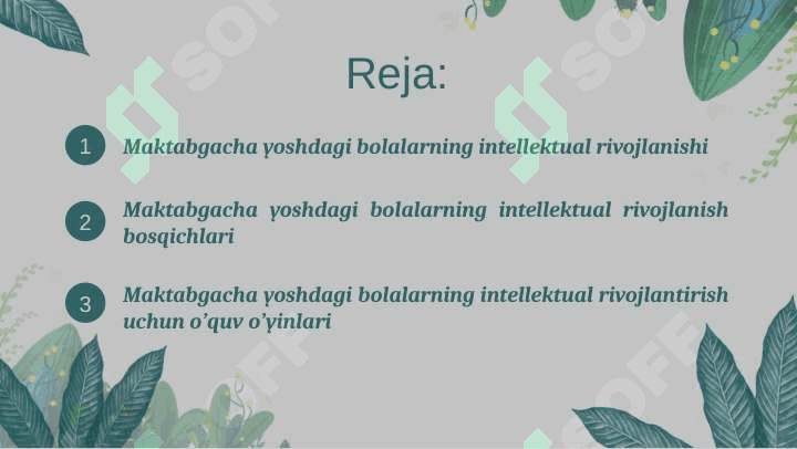 Bolaning intellektual rivojlanishi 2