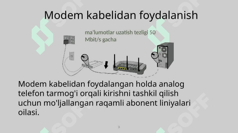 Abonent kirish tarmog‘ida Dial-up texnologiyasini qo‘llash. 7