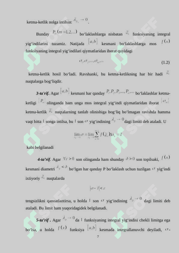 Aniq integrallarni mexanika va fizikaga tatbiqlari 7