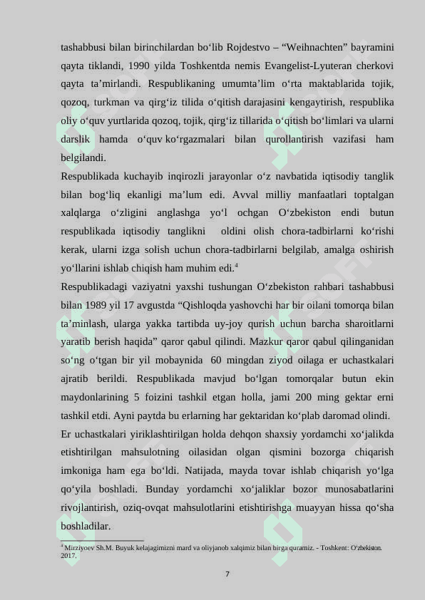 MUSTAQIL O’ZBEKISTON RESPUBLIKASINING TASHKIL TOPISHI VA UNING TARIXIY AHAMIYATI 7