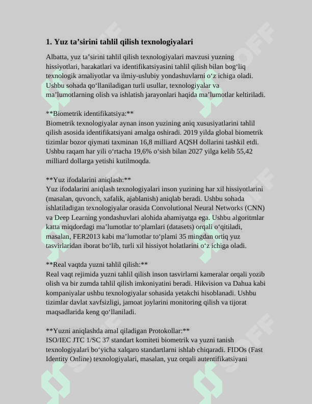 YUZ TA’SIRIGA ASOSLANGAN AUTENTIFIKATSIYA USULI VA UNING XUSUSIYATLAR 3