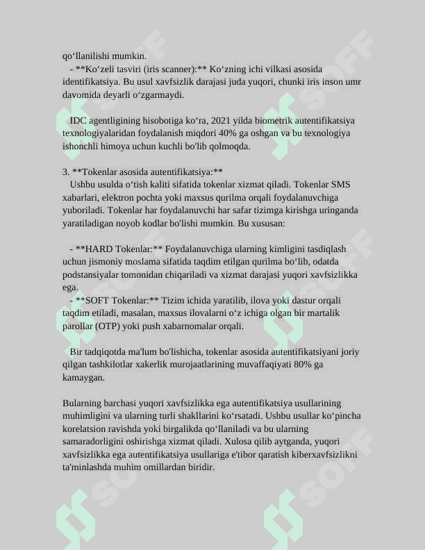 YUZ TA’SIRIGA ASOSLANGAN AUTENTIFIKATSIYA USULI VA UNING XUSUSIYATLAR 8