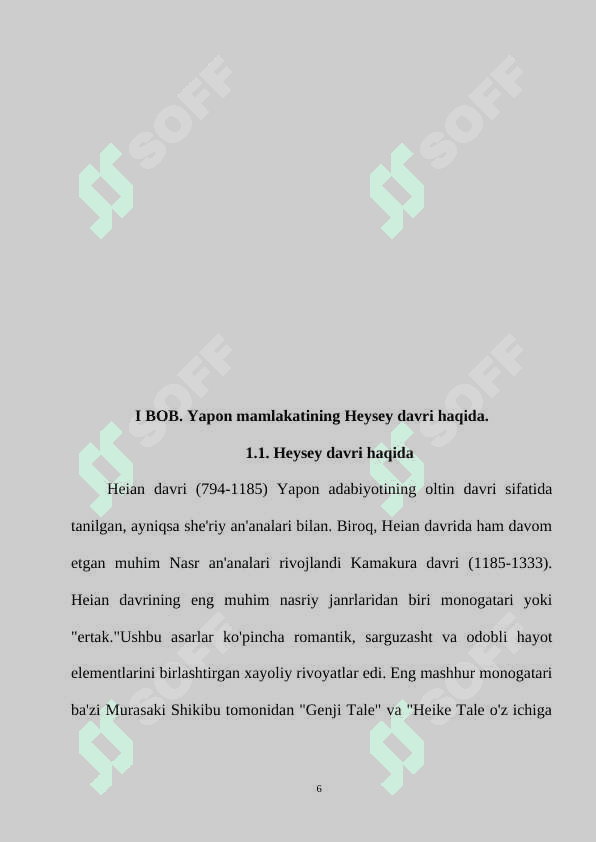 Yapon mamlakatining Heysey davri haqida. 6