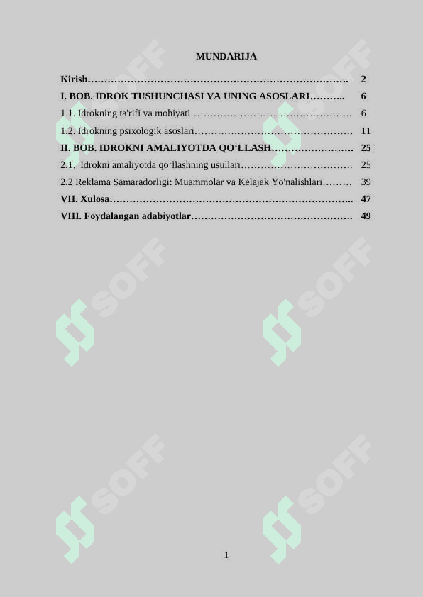 IDROK VA REKLAMA MAVZUSIDAGI 2