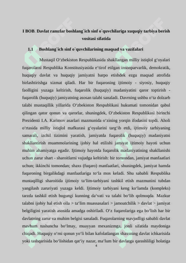 Davlat ramzlar boshlang`ich sinf o`quvchilariga xuquqiy tarbiya berish vositasi sifatida 4