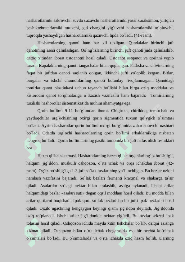 HASHAROTLARNI ICHKI VA TASHQI TUZILISHI 3
