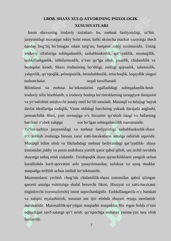 XULQ-ATVORINING IRODAVIY BOSHQARUVI 7