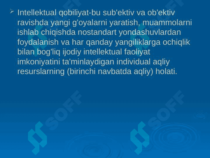 Intellektning umumiy g'oyasi va uni o'lchash 7