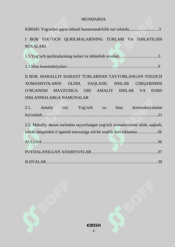Mahalliy daraxt turlardan tayyorlangan yogoch xomashyolarni olish 2