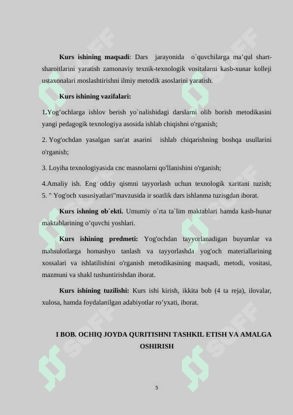 Ochiq joyda quritishni tashkil etish va amalga oshirish, ochiq joyda quritish usullarining avzalligi va kamchiliklarini o’rganish 5