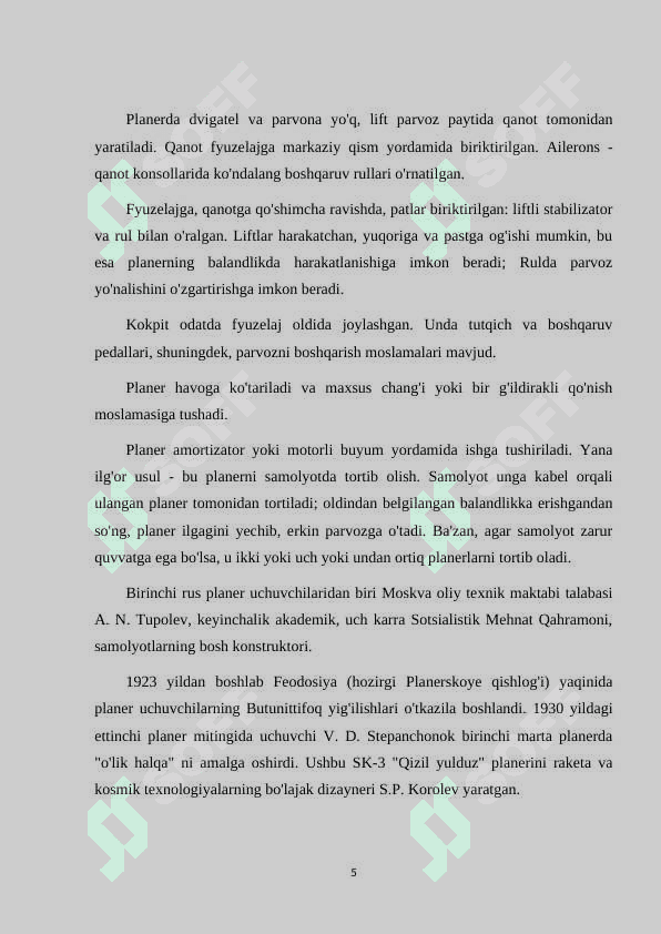 Samolyot modelini loyihalash va modellashtirish 5