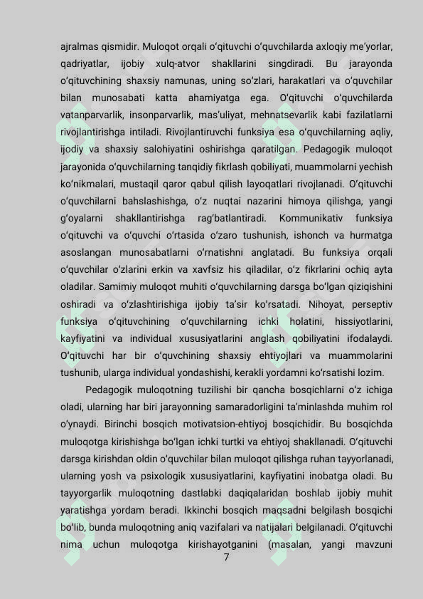 O’qituvchi va o’quvchi o’rtasida jonli muloqotni tashkil etish usullari 5