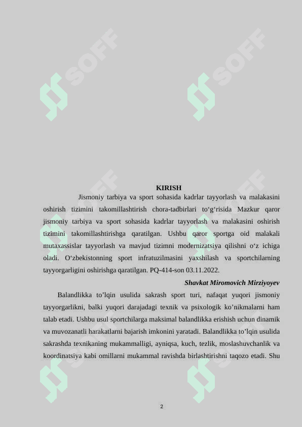 Balandlikka to’lqin usulida sakrash texnikasini takomillashtirish 2