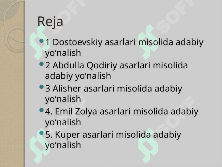 Dostoevskiy, Abdulla Qodiriy, Alisher Navoiy,Emil Zolya,Kuper asarlari misolida adabiy yoʻnalish 2