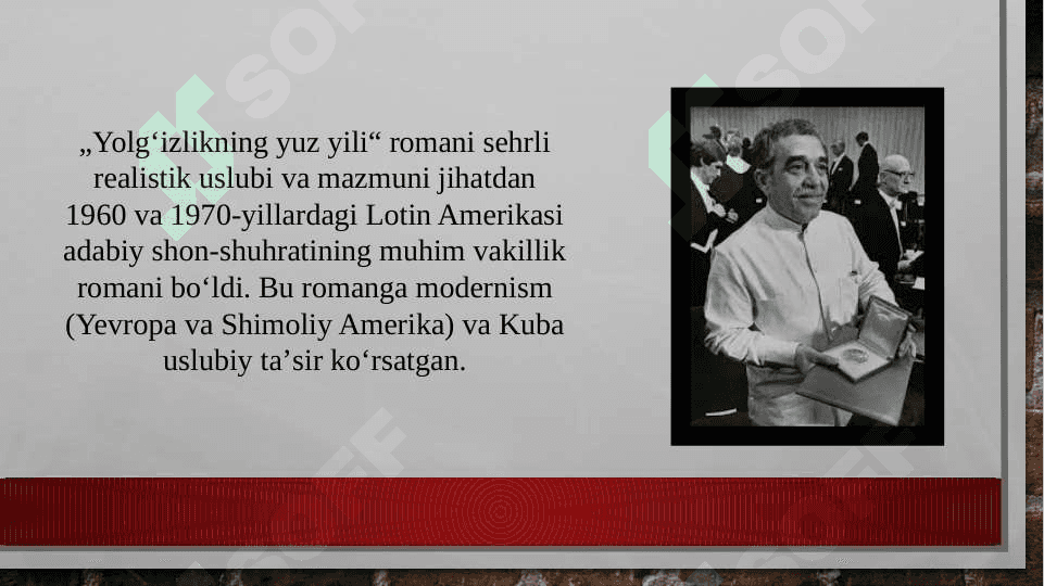Gabriel Garsiya Markez. Yolg'izlikning yuz yili 3