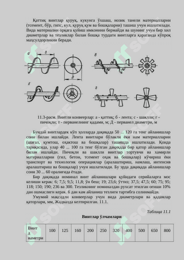 Винтли конвеерлар ҳақида умумий маълумот 2