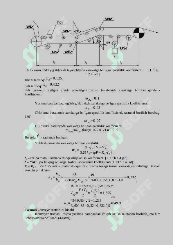 TАSMАLI KОNVEYERLАRNING АYRIM ELEMENTLАRINI HISОBI 4