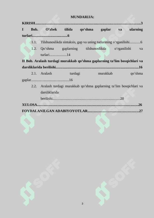 Aralash turdagi murakkab qo‘shma gaplarning ta’lim bosqichlari va darsliklarida berilishi 3
