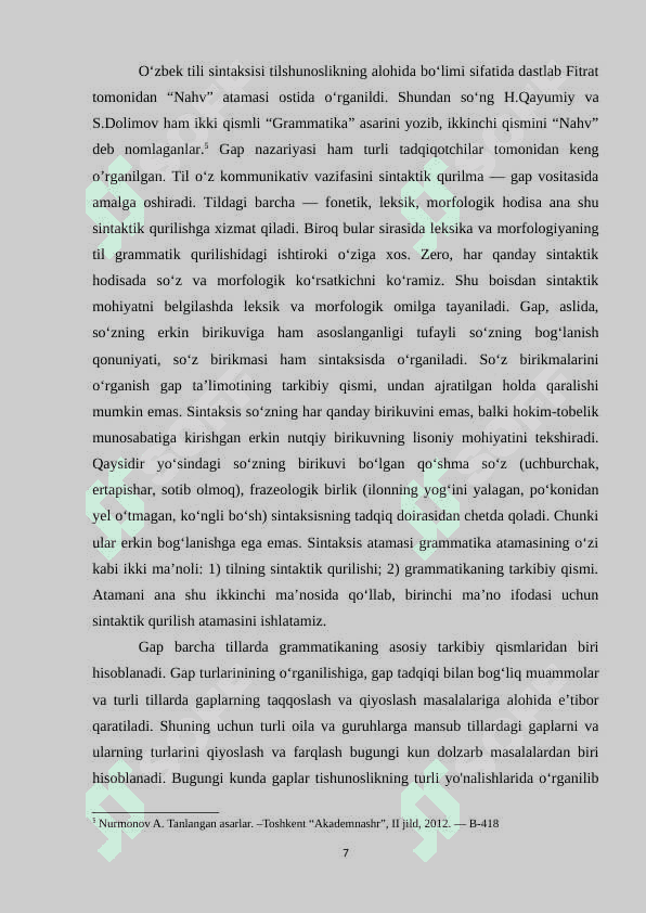 Aralash turdagi murakkab qo‘shma gaplarning ta’lim bosqichlari va darsliklarida berilishi 7
