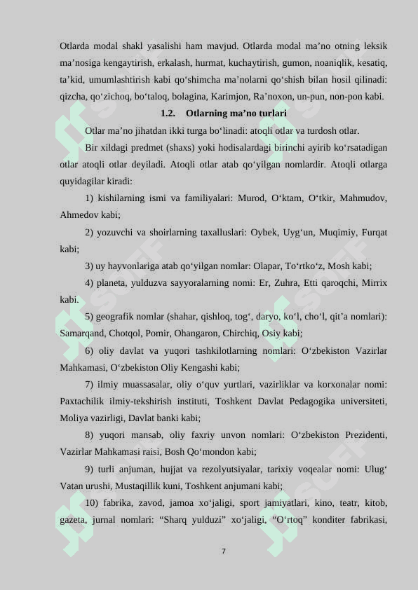 Atoqli ot va uning ma’no turlarini o‘rganish 7
