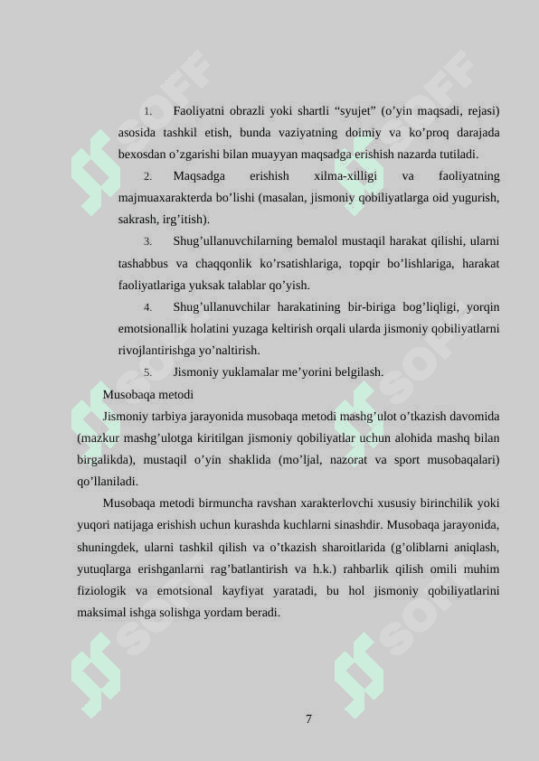 Jismoniy tarbiya darslarida qo’llaniladigan metodlar  (1-4 sinf misolida) 7
