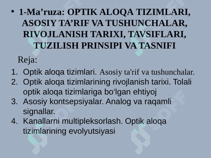 OPTIK ALOQA TIZIMLARI 3