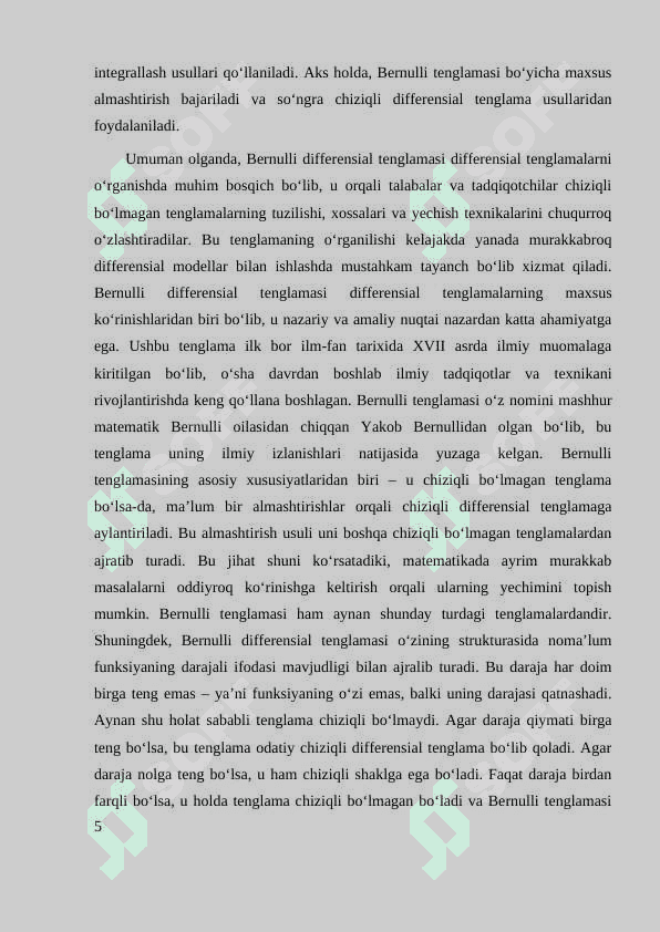 Bernulli differensial tenglamasi 5