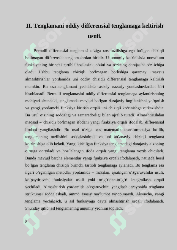 Bernulli differensial tenglamasi 8