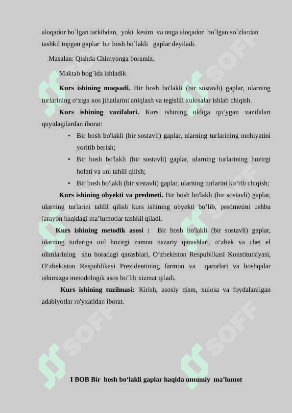 Bir bosh bo’lakli ( bir sostavli ) gaplar va ularning turlari 3