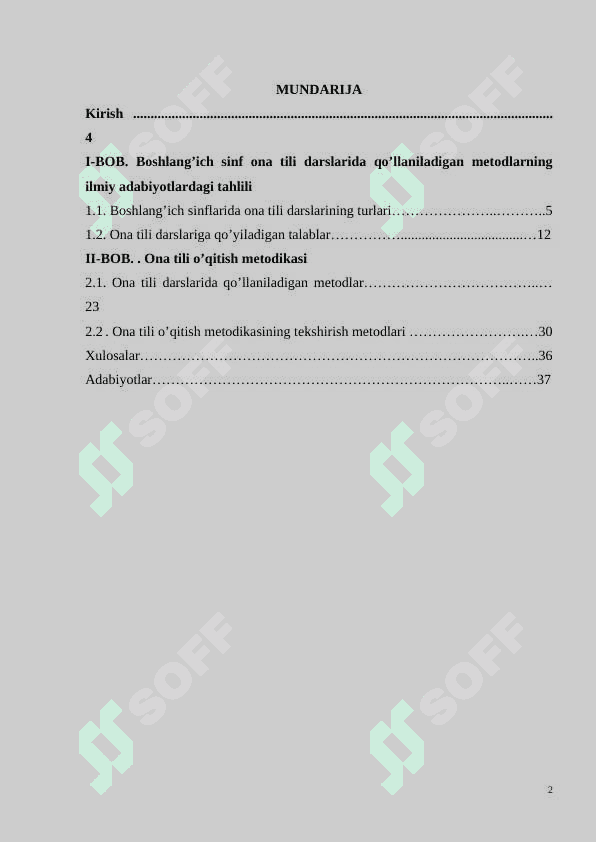 Boshlang’ich sinf ona tili darslarida qo’llaniladigan metodlar 2