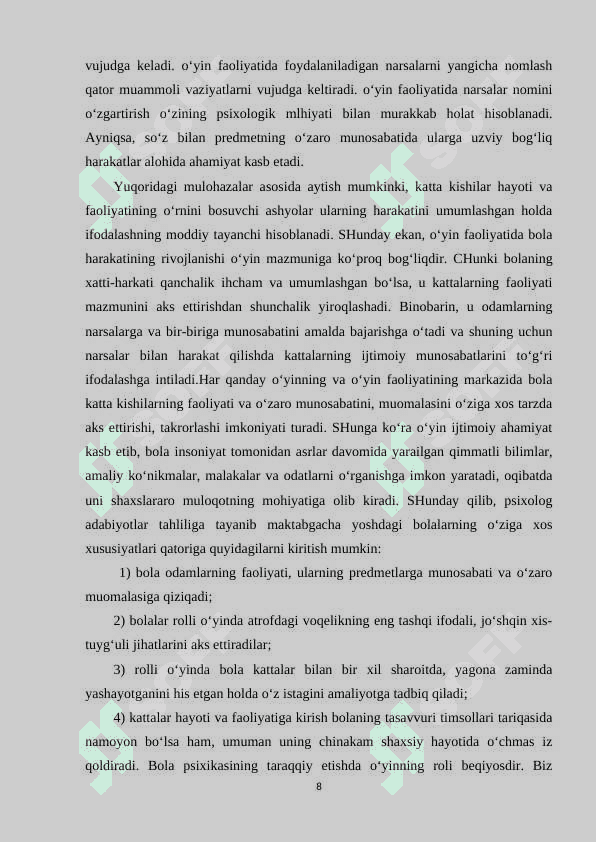 Maktabgacha yoshda psixik taraqqiyotda rolli o‘yinlarning ahamiyati 8