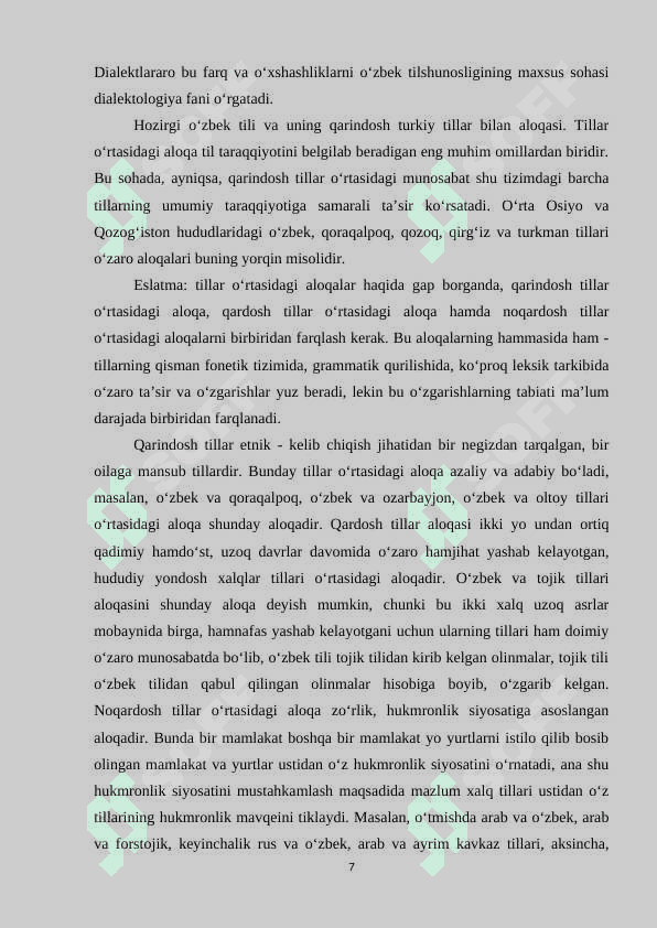 Eski o‘zbek tilining fonetik qurilishiga doir manbalar bilan tanishish 7