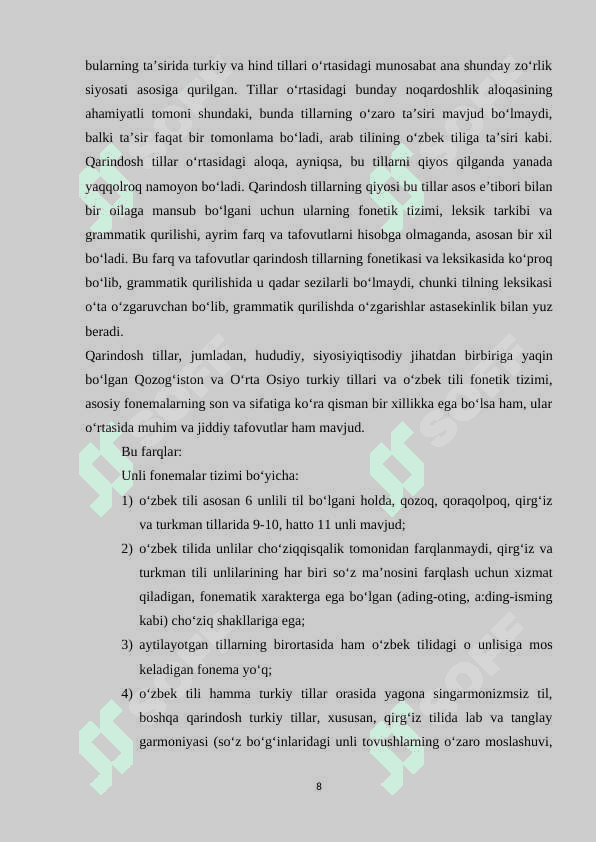 Eski o‘zbek tilining fonetik qurilishiga doir manbalar bilan tanishish 8