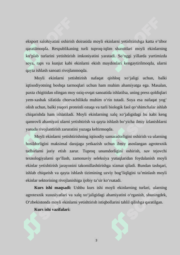 Moyli ekinlar va uni xalq ho’jaligidagi ahamiyati 3