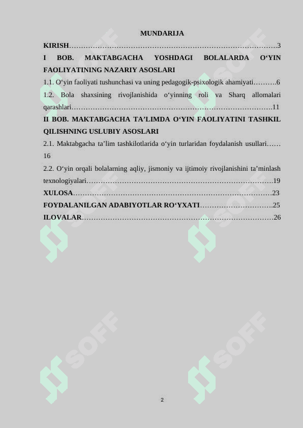 Bola rivojlanishida o‘yin faoliyatining ahamiyati 2