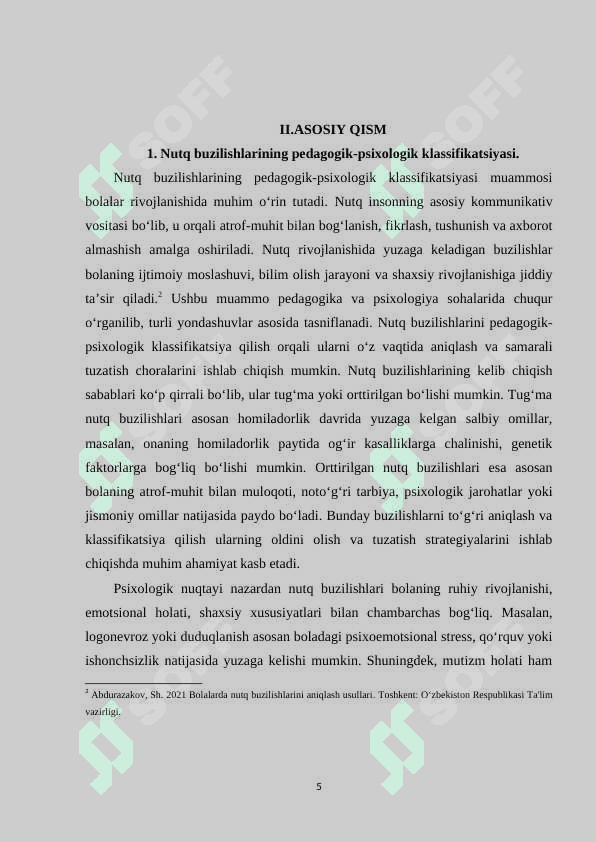 Nutq buzilishlarining pedagogik psixologik klassifikatsiyasi 5