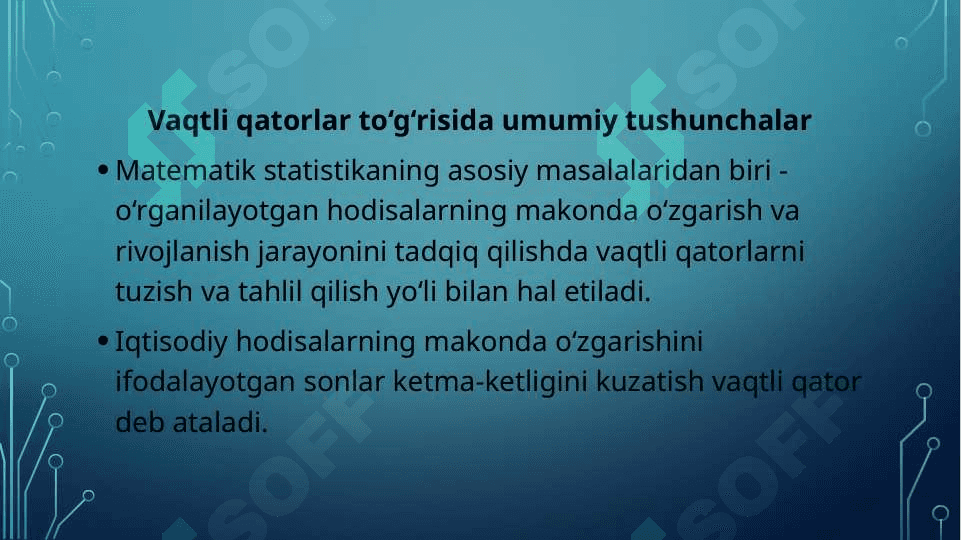 Vaqtli qatorlar 2