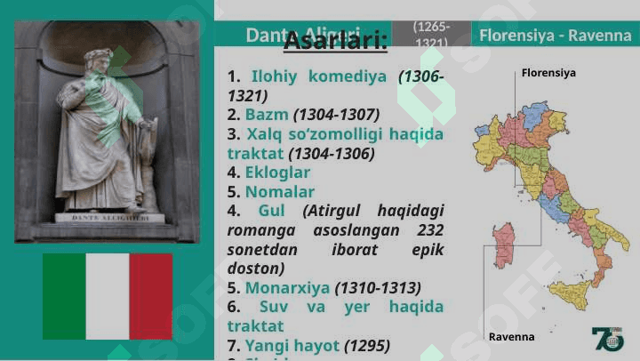 Dante va uning  “Ilohiy komediya” asari 2