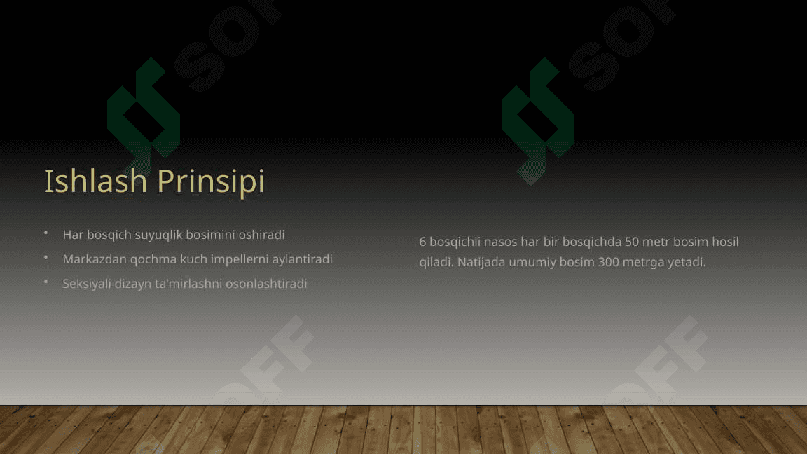 Ko’p Bosqichli Markazdan Qochma Seksiyali Nasoslar 2