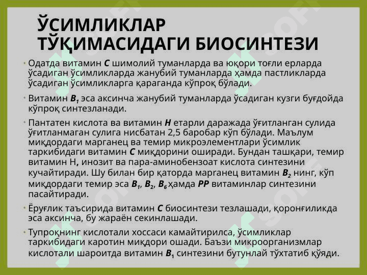 ТАРКИБИДА ВИТАМИНЛАР БЎЛГАН ДОРИВОР ЎСИМЛИКЛАР ҲАМДА МАҲСУЛОТЛАР 4