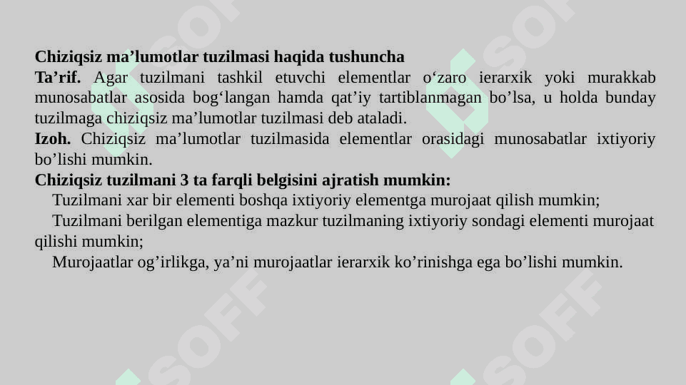 Chiziqsiz ma’lumotlar tuzilmasi 2
