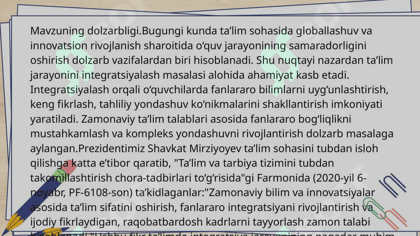 Ta'lim jarayonini integratsiyasilashning nazariy asoslari 2
