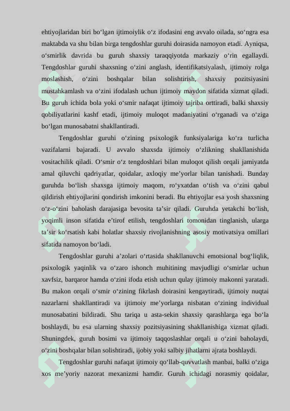 Tengdoshlar guruhida shaxslararo oʻzaro munosabatlarning xususiyatlarini oʻrganish 8