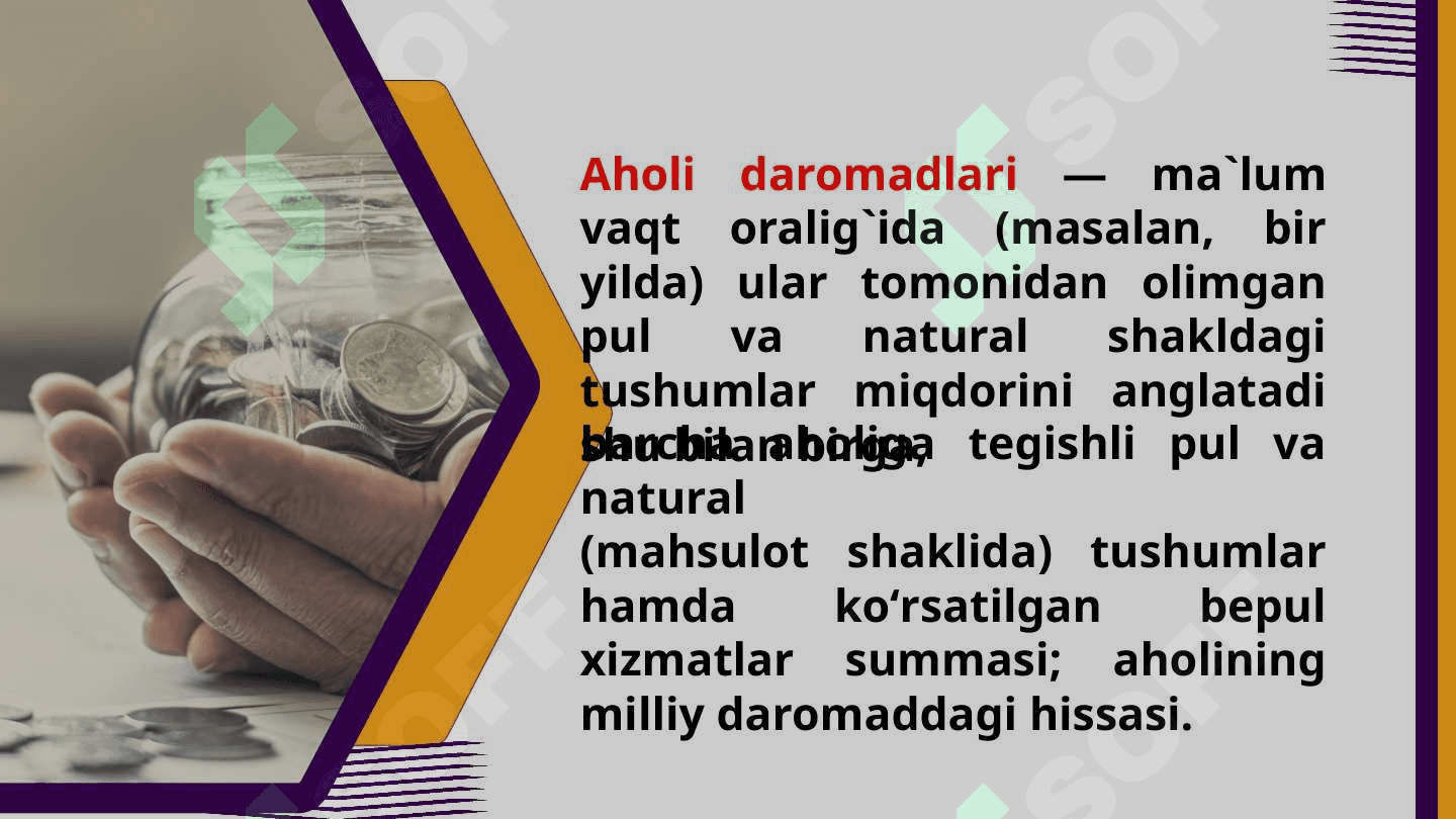 Aholining daromadi va uning tarkibi 3