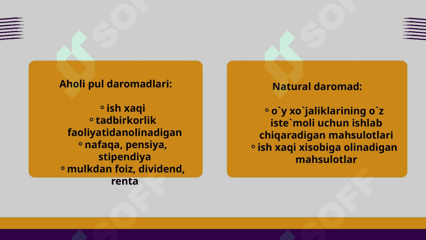 Aholining daromadi va uning tarkibi 4