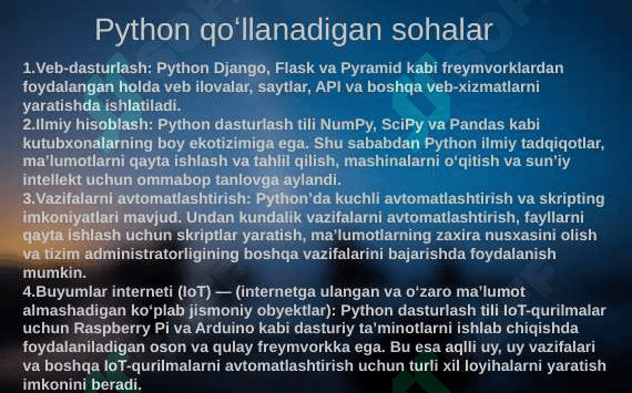 Python dasturlash tili 4