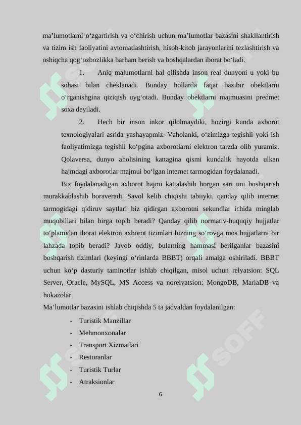 “O‘zbekistonda turizm imkoniyatlari haqida sayt yaratish” individual loyiha 6