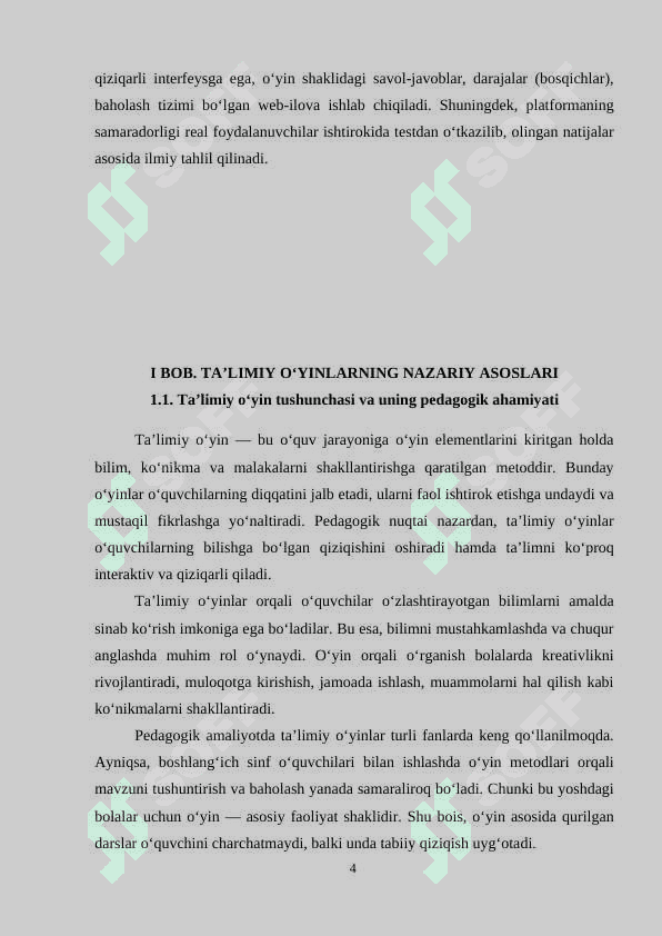 “Ta’lim” sohasida davlat interaktiv xizmatlarini loyihalashtirish individual loyiha 4